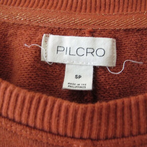 Pilcro Twist Front Sweatshirt Copper S P Anthropologie Rust Earthtone Fall - Picture 3 of 4